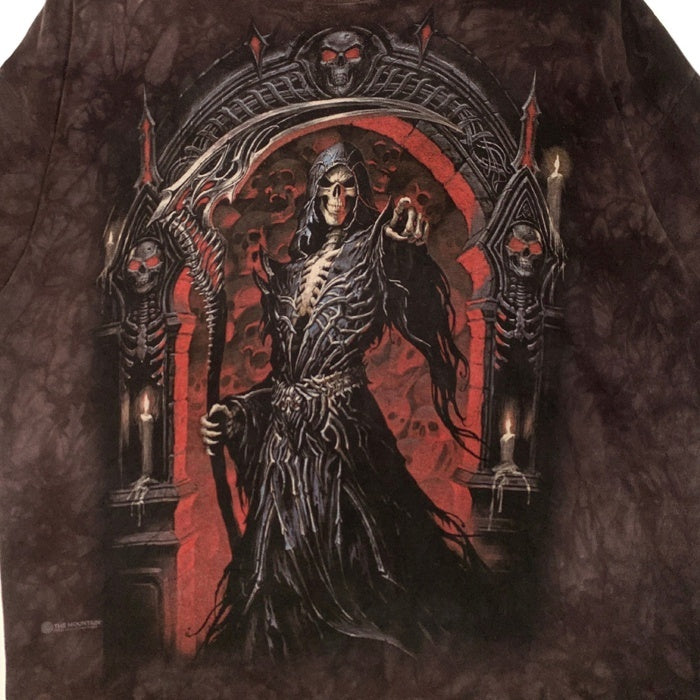 THE MOUNTAIN by LIQUID BLUE マウンテン バイ リキッドブルー 死神プリント タイダイTシャツ ブラック Size XL 福生店