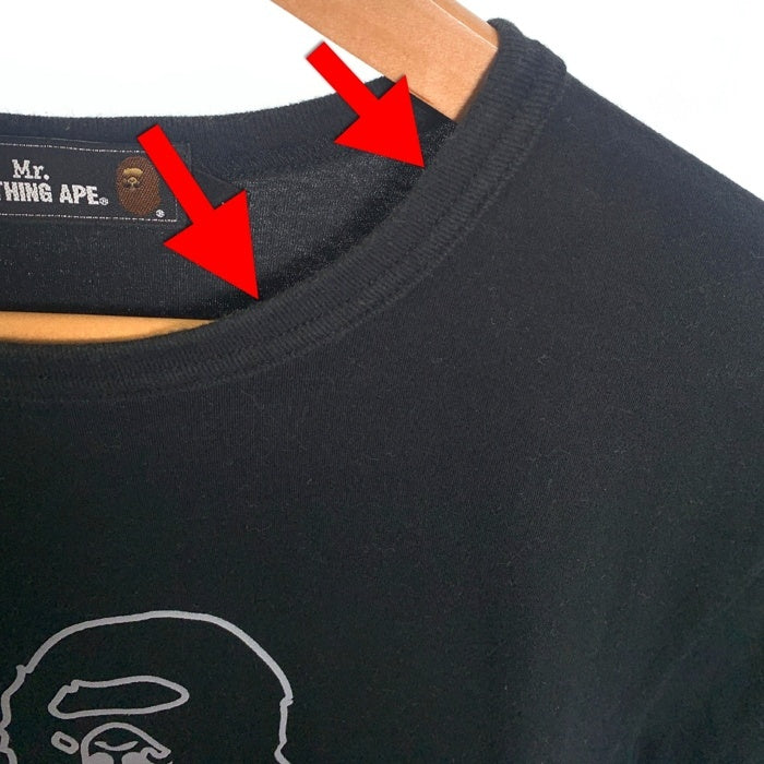 Mr.BATHING APE ミスターベイシングエイプ プリントTシャツ ブラック 007CSF801001X Size L 福生店