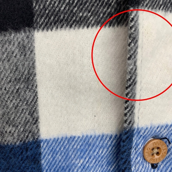 90's BIG MAC ビッグマック バッファローチェック フランネルシャツ ブルー USA製 94年 Size M-R 福生店