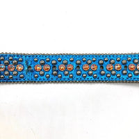 b.b.simon ビービーサイモン スタッズ レザーベルト ブルー オレンジ 6000 Size 36 瑞穂店