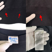 Champion チャンピオン REVERSE WEAVE リバースウィーブ クルーネックスウェットトレーナー ブラック 青単色復刻 C3-W011 Size XXL 福生店
