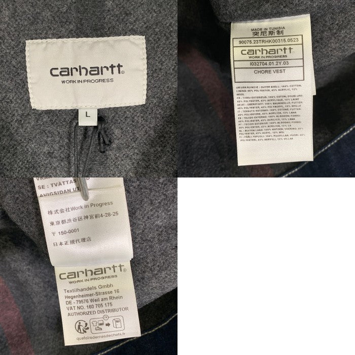 Carhartt WIP カーハート ワークインプログレス CHORE VEST チョアベスト 裏地ブランケット インディゴ I032704 Size L 福生店