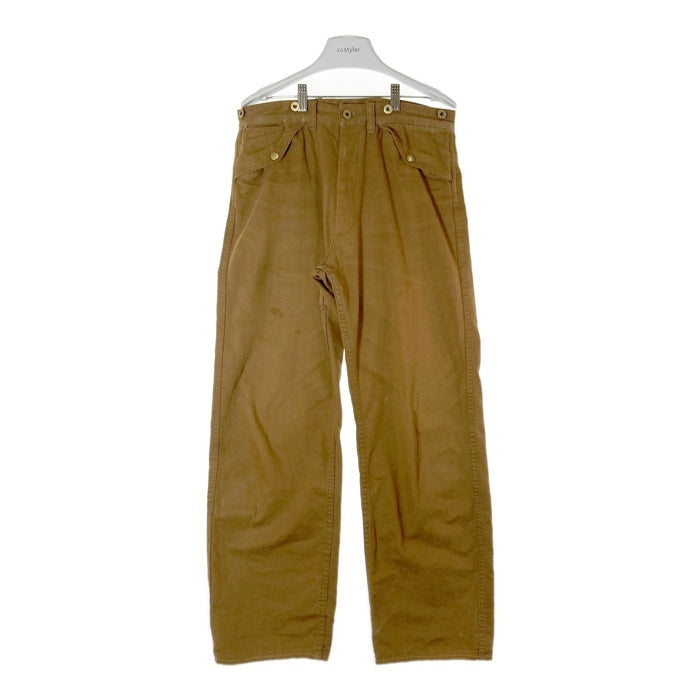 HELLER'S CAFE WAREHOUSE ヘラーズカフェ ウエアハウス サスペンダーボタン シンチバック ダック素材 ワークパンツ ブラウン size31 瑞穂店
