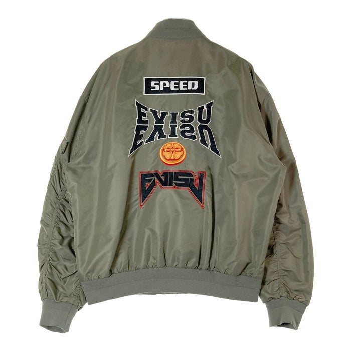 EVISU エヴィス ロゴ＆家紋刺繍MA-1ボンバージャケット 2ESHTM3JK232LFNY オリーブ sizeL 瑞穂店