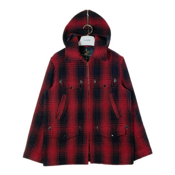 JELADO ジェラード Wool Hunting Jacket ウールハンティングジャケット フード付 チェック レッド size38 瑞穂店