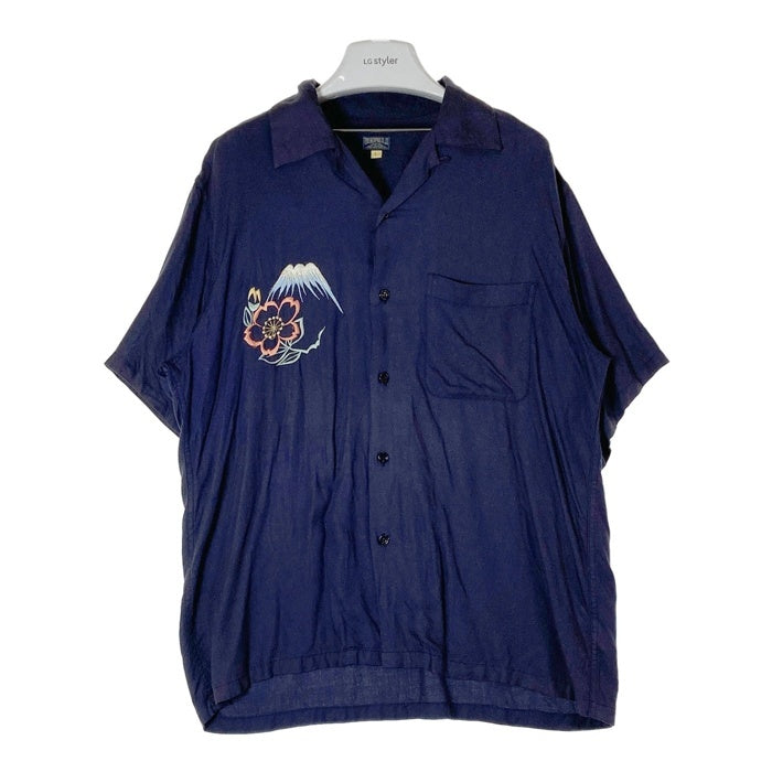 TOYO ENTERPRISE 東洋エンタープライズ TT32378 オープンカラー レーヨン スカシャツ 半袖 ネイビー sizeL 瑞穂店