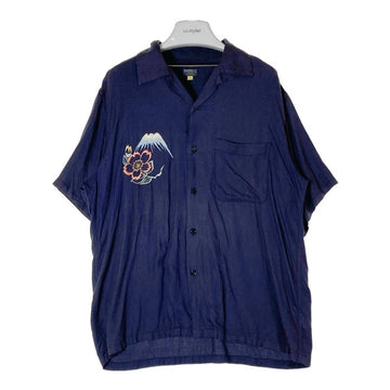 TOYO ENTERPRISE 東洋エンタープライズ TT32378 オープンカラー レーヨン スカシャツ 半袖 ネイビー sizeL 瑞穂店