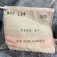 Levi's リーバイス 505 USA製 ボタン裏379 デニムパンツ ライトインディゴ size32 瑞穂店