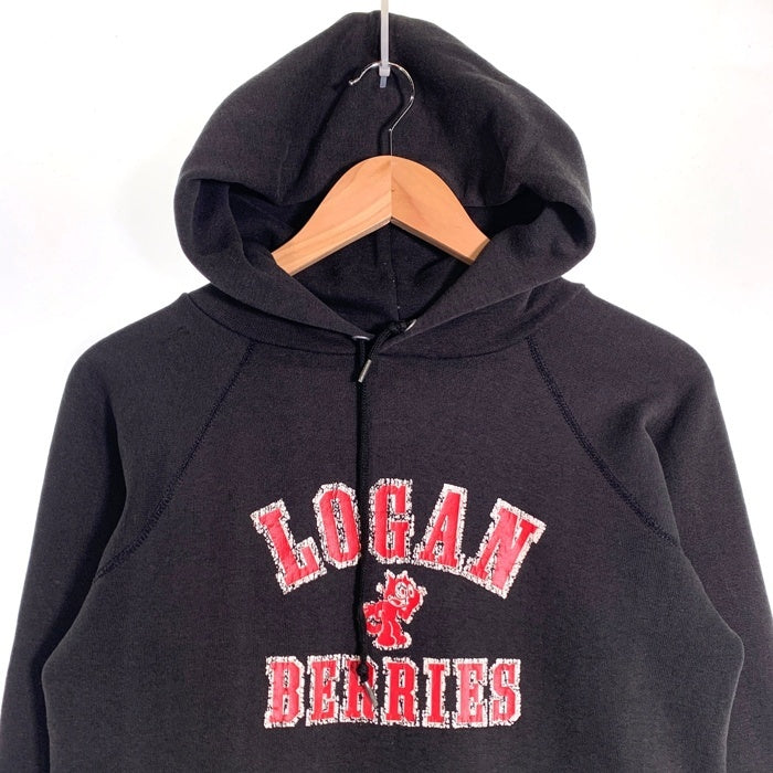 DISCUS ディスカス LOGAN BERRIES フィリックス・ザ・キャット カレッジプリント プルオーバーフーディー パーカー ブラック Size S相当 福生店