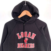 DISCUS ディスカス LOGAN BERRIES フィリックス・ザ・キャット カレッジプリント プルオーバーフーディー パーカー ブラック Size S相当 福生店