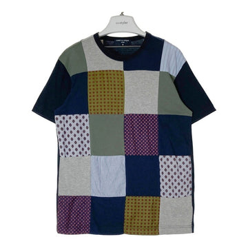 COMME des GARCONS HOMME コムデギャルソンオム HE-T113 AD2009 小紋柄 パッチワーク Tシャツ ネイビー sizeM 瑞穂店