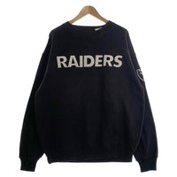 90's majestic マジェスティック RAIDERS レイダース NFL クルーネック スウェット ブラック EA98HD Size XL 福生店