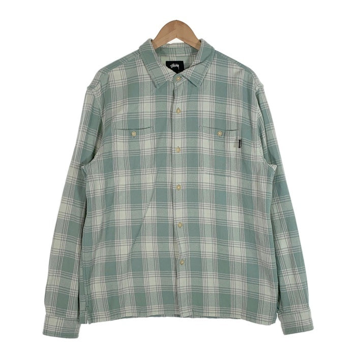 STUSSY ステューシー チェック フランネルシャツ グリーン インド製 Size L 福生店