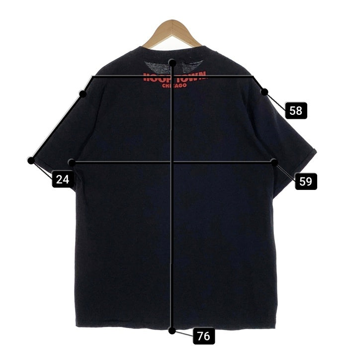 90-00's HOOP TOWN CHICAGO 23 マイケルジョーダン プリントTシャツ ブラック Size XL 福生店
