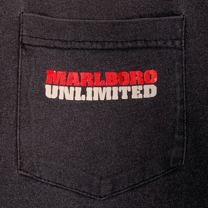 90's Marlboro マールボロ Lizard リザード ポケットTシャツ フェードブラック Size XL 福生店