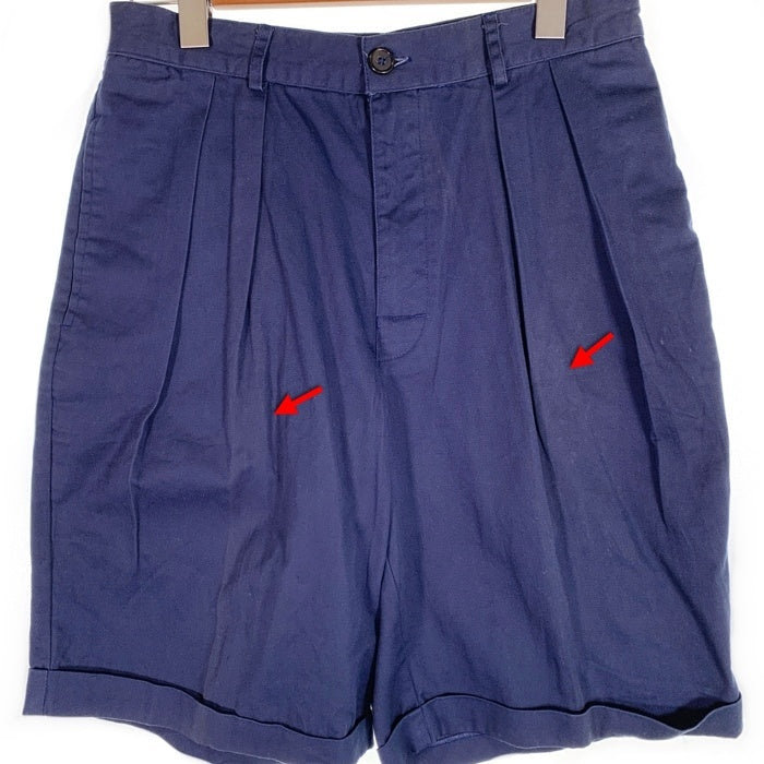 80-90's STUSSY ステューシー 2タック チノ ショーツ ショートパンツ ネイビー 黒タグ Size 32 福生店