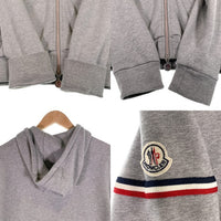 MONCLER モンクレール MAGLIA CARDIGAN ジップアップ スウェットパーカー グレー トリコロールライン ワッペン Size M  福生店