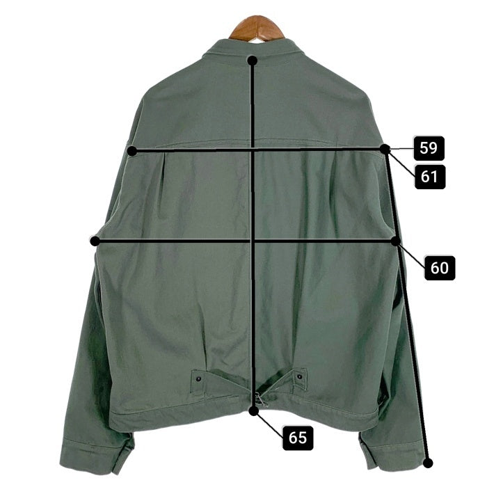 oddment オッドメント リメイク コットン ワークジャケット オリーブ 米軍バッグ生地 Tバック Size XL 相当 福生店