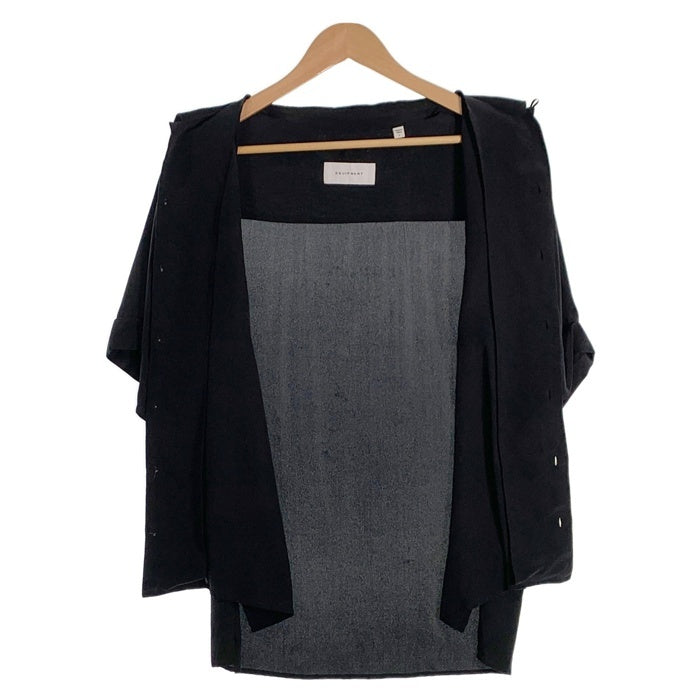 EQUIPMENT エキプモン オープンカラー シルクシャツ ブラック フラップポケット Q937-TP03881 Size L 福生店