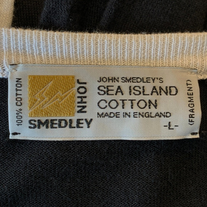 JOHN SMEDLEY ジョンスメドレー 21SS FRAGMENT DESIGN フラグメントデザイン SEQUEL シークエル クルーネック  コットンセーター ブラック 薄手 Size L 福生店