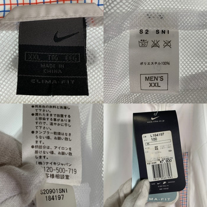 00's NIKE ナイキ ウィンドブレーカー ジップアップジャケット 5分丈ショートパンツ セットアップ ホワイト チェック Size XXL/L 福生店