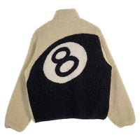 STUSSY ステューシー 8 Ball Sherpa Jacket エイトボール シェルパフリースジャケット ボア リバーシブル ナチュラル ブラック 118498 Size M 福生店