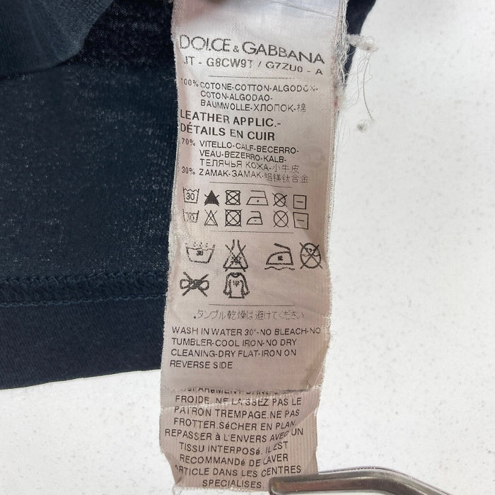 DOLCE&GABBANA ドルチェアンドガッバーナ バックプレート Tシャツ ブラック size52 瑞穂店