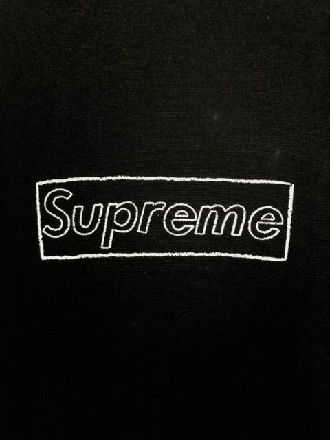 SUPREME シュプリーム 21SS KAWS Chalk Logo Hooded Sweatshirts カウズ チョークロゴ スウェット パーカー ブラック Size L 福生店