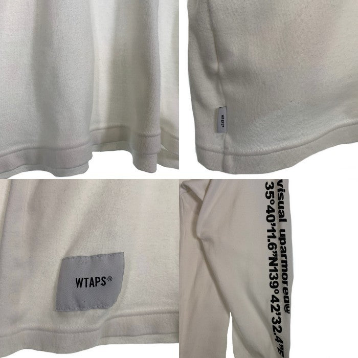 WTAPS ダブルタップス 19AW SIDE EFFECT DESIGN LS 01 ロゴプリント ロングスリーブTシャツ ホワイト 192ATDT-CSM12 Size 02 福生店