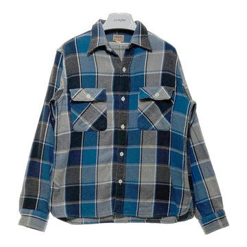 DUBBLE WORKS ダブルワークス チェック ヘビーネルシャツ ブルー×グレー size40 瑞穂店