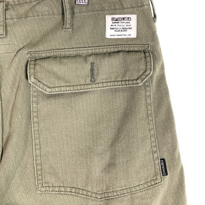 CAPTAINS HELM キャプテンズヘルム ヘリンボーン ベイカーショートパンツ カットオフ オリーブ Size L 福生店