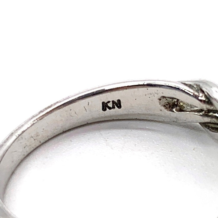 ノーブランド シルバー925 デザインリング 赤石 KN刻印 Size 15号 福生店