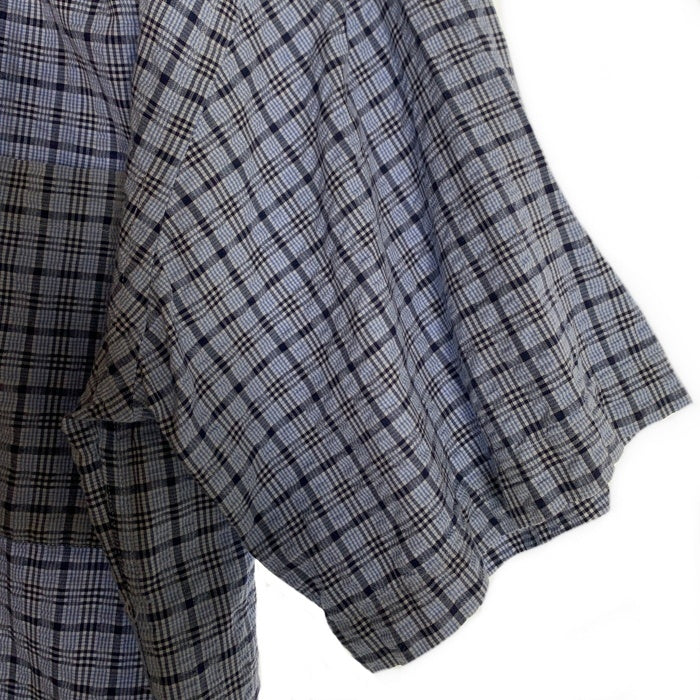 L.L.Bean エルエルビーン シアサッカー ボタンダウンチェックシャツ 半袖 ライトブルー Size M 福生店