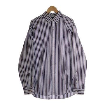 Ralph Lauren ラルフローレン CUSTOM FIT マルチストライプ ボタンダウンシャツ パープル ブルー Size XL 福生店