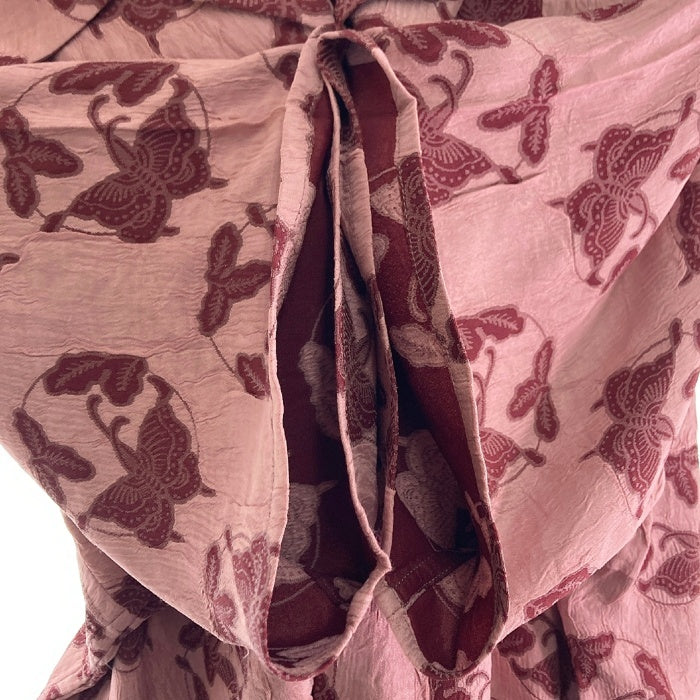 Needles ニードルズ MR240 S/S One-Up Shirt Papillon オープンカラーシャツ パピヨン柄 ジャガード織 ピンク sizeL 瑞穂店