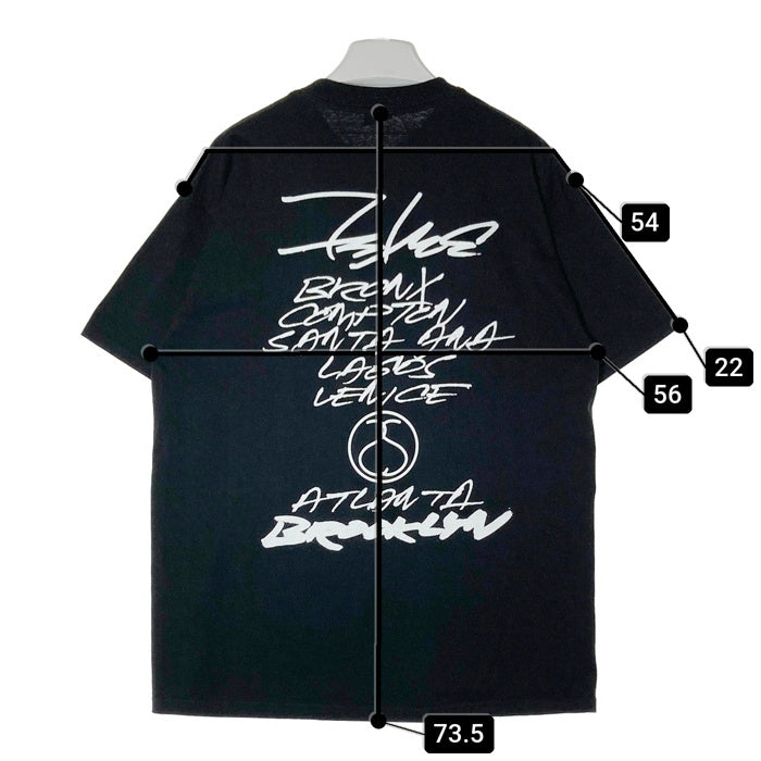 STUSSY ステューシー FUTURA WORLD TOUR フューチュラ ワールドツアー Tシャツ ブラック sizeL 瑞穂店