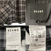 BEAMS ビームス タータンチェック オーバーサイズコート グレー 11-19-0453-301 Size L 福生店