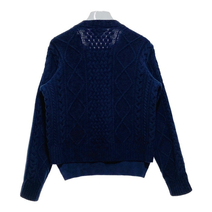 NIKE ナイキ sacai サカイ スウェット ケーブルニットバックデザイン トレーナー ネイビー 802259-451 Size S 瑞穂店