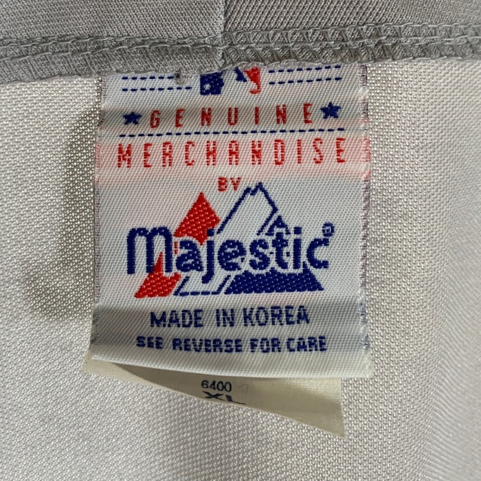 90's majestic マジェスティック Newyork Yankees ニューヨーク ヤンキース 半袖 ベースボールシャツ グレー Size XL 福生店