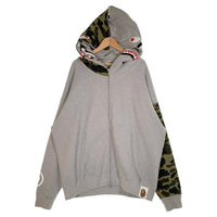 A BATHING APE アベイシングエイプ Giant Shark Full Zip Hoodie ジャイアント シャーク フルジップ スウェットパーカー グレー 001ZPG701018X Size 2XL 福生店