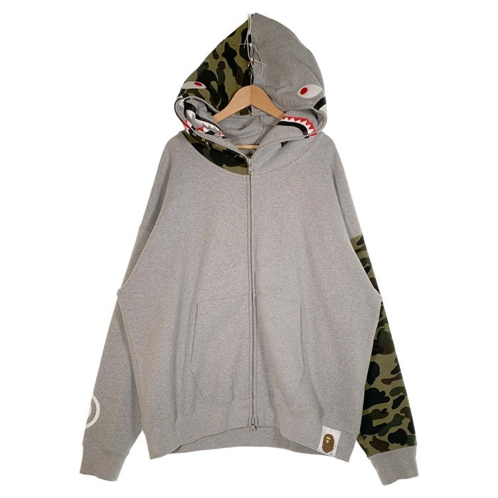 A BATHING APE アベイシングエイプ Giant Shark Full Zip Hoodie ジャイアント シャーク フルジップ スウェットパーカー グレー 001ZPG701018X Size 2XL 福生店