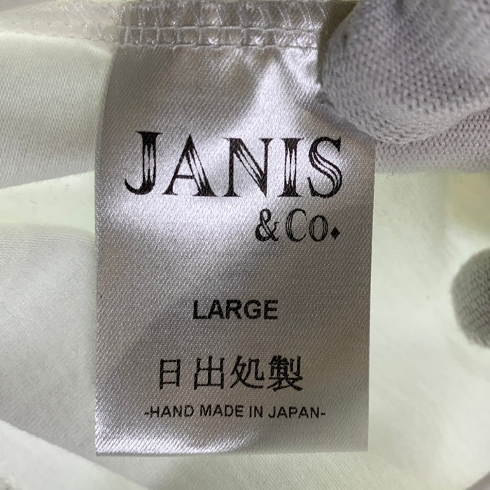 JANIS&Co. ジャニス Horizonte サテンパッチ Tシャツ ホワイト JNS22-SS-T10 Size L 福生店