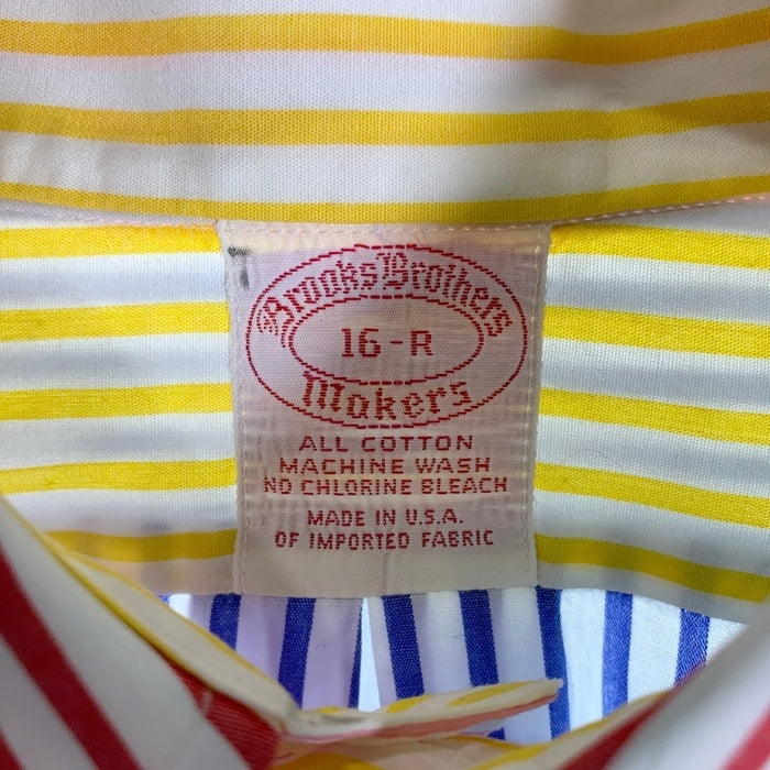 Brooks Brothers ブルックスブラザーズ makers クレイジーパターン ストライプボタンダウンシャツ USA製 Size 16 R 福生店