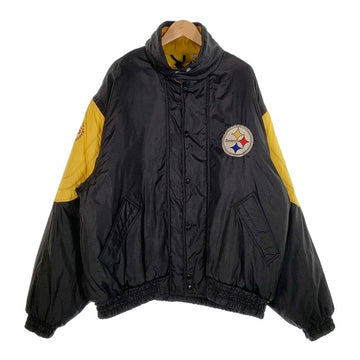 90's COLOR WORKS Team NFL Steelers ピッツバーグ・スティーラーズ 中綿 ナイロンジャケット イエロー ブラック Size 2XL 福生店