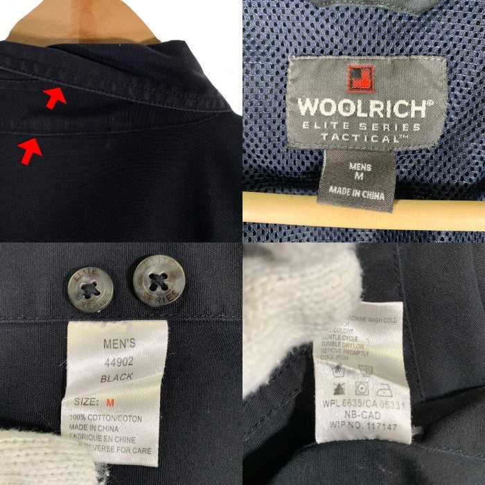 WOOLRICH ウールリッチ ELITE SERIES TACTICAL タクティカルシャツ ブラック 裏地メッシュ エポーレット Size M 福生店