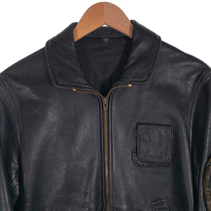 70`s 80`s Pinet Maitre tailleur ピネ メートル タイユール フランス軍 パイロット レザージャケット ブラック Size M相当 福生店
