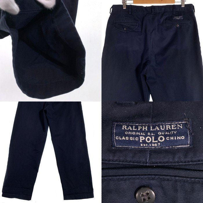 Polo Ralph Lauren ポロラルフローレン HAMMOND PANT ハモンドパンツ 2タック チノトラウザー ネイビー コットン Size 35×30 福生店