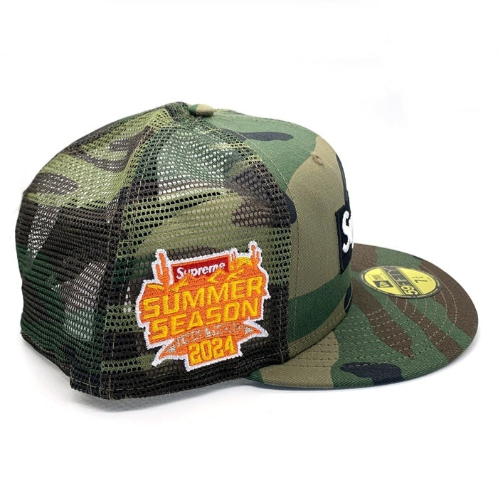 SUPREME シュプリーム NEW ERA ニューエラ 24SS Box Logo Mesh Back New Era 59FIFTY ボックスロゴ サイドパッチ メッシュ ベースボール キャップ ウッドランド カモ Size 7 3/4 (61.5cm) 福生店