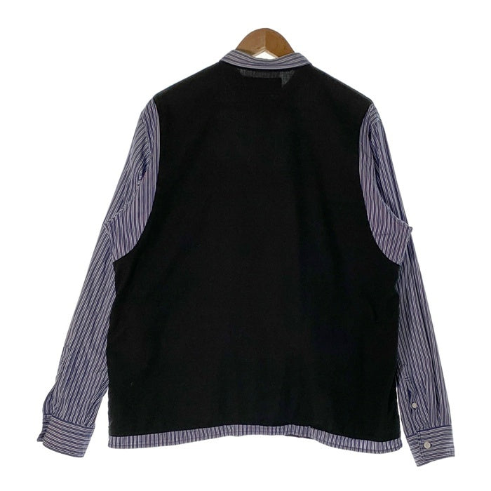 NEIGHBORHOOD ネイバーフッド 10AW CHANNNEL 7 C-SHIRT LS ストライプ切替 ロングスリーブシャツ ブラック ブルー 102BENH-SHM01 Size XL 福生店