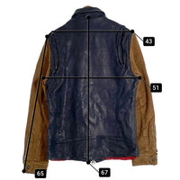 glamb グラム レザージャケット ネイビー ブラウン GB0318 / JKT05 Size 4 福生店